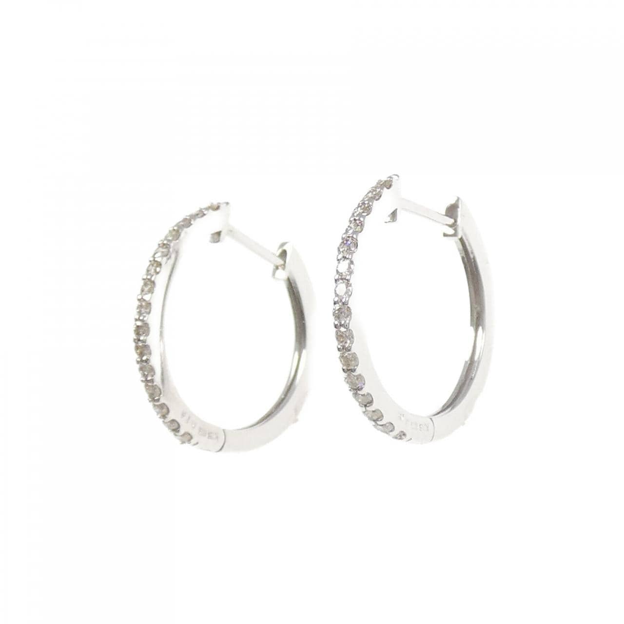 【新品】K18WG ダイヤモンド フープ ピアス 0.30CT