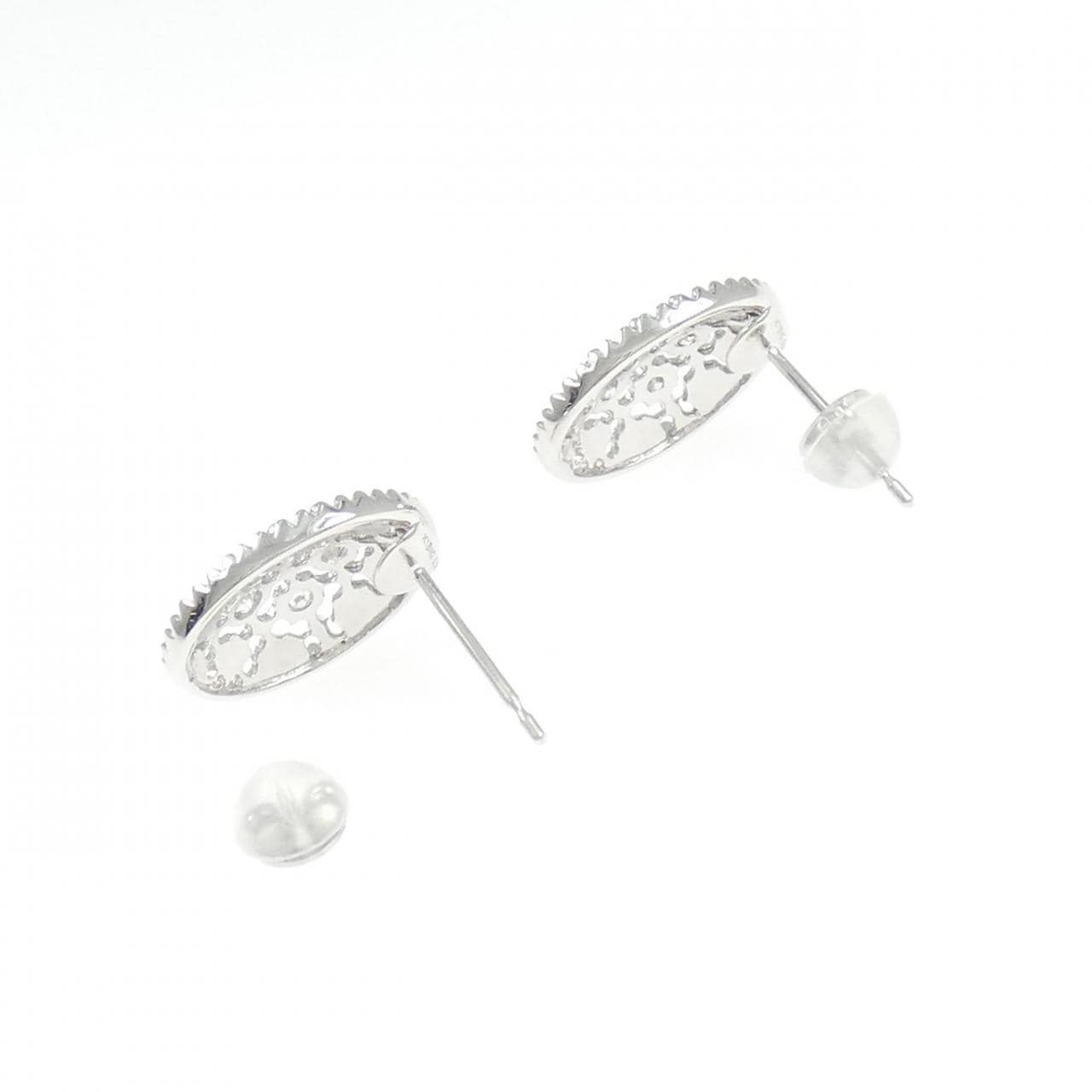 K18WG ダイヤモンド ピアス 0.16CT