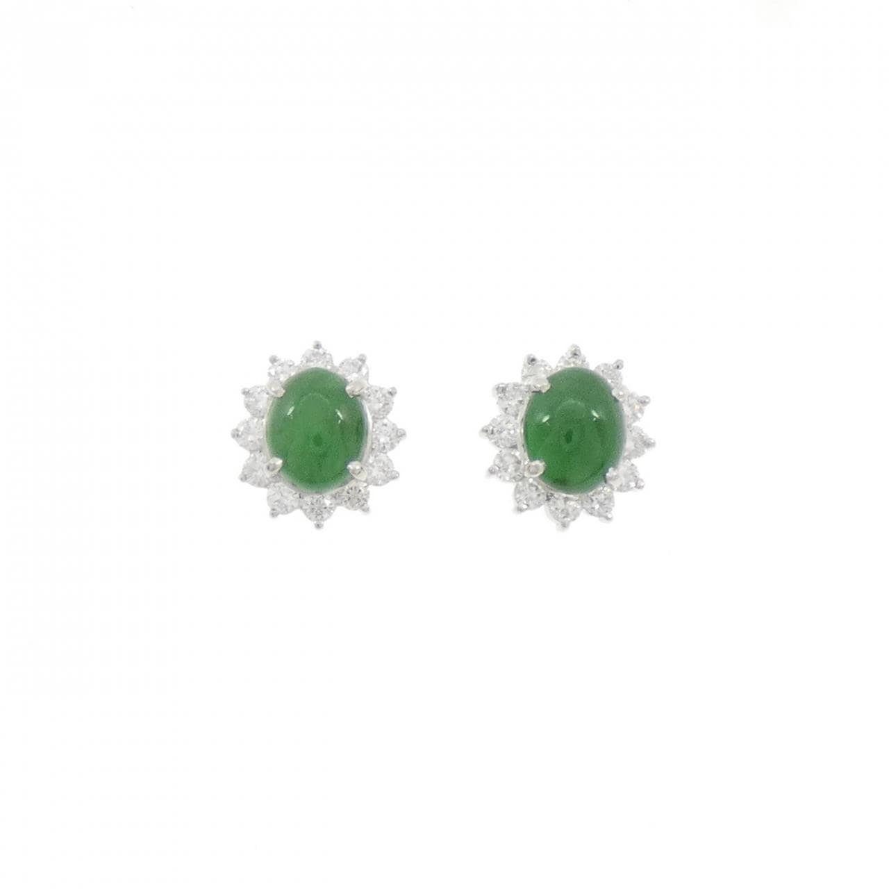 PT900 ヒスイ ピアス