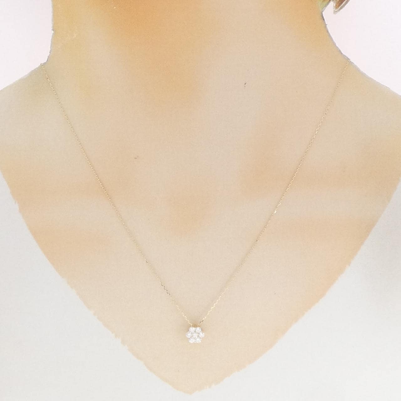 【リメイク】K10YG フラワー ダイヤモンド ネックレス 0.30CT