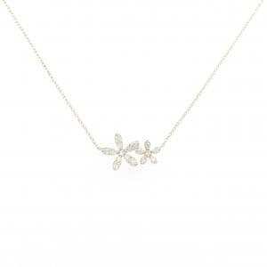 【リメイク】K10YG フラワー ダイヤモンド ネックレス 0.20CT