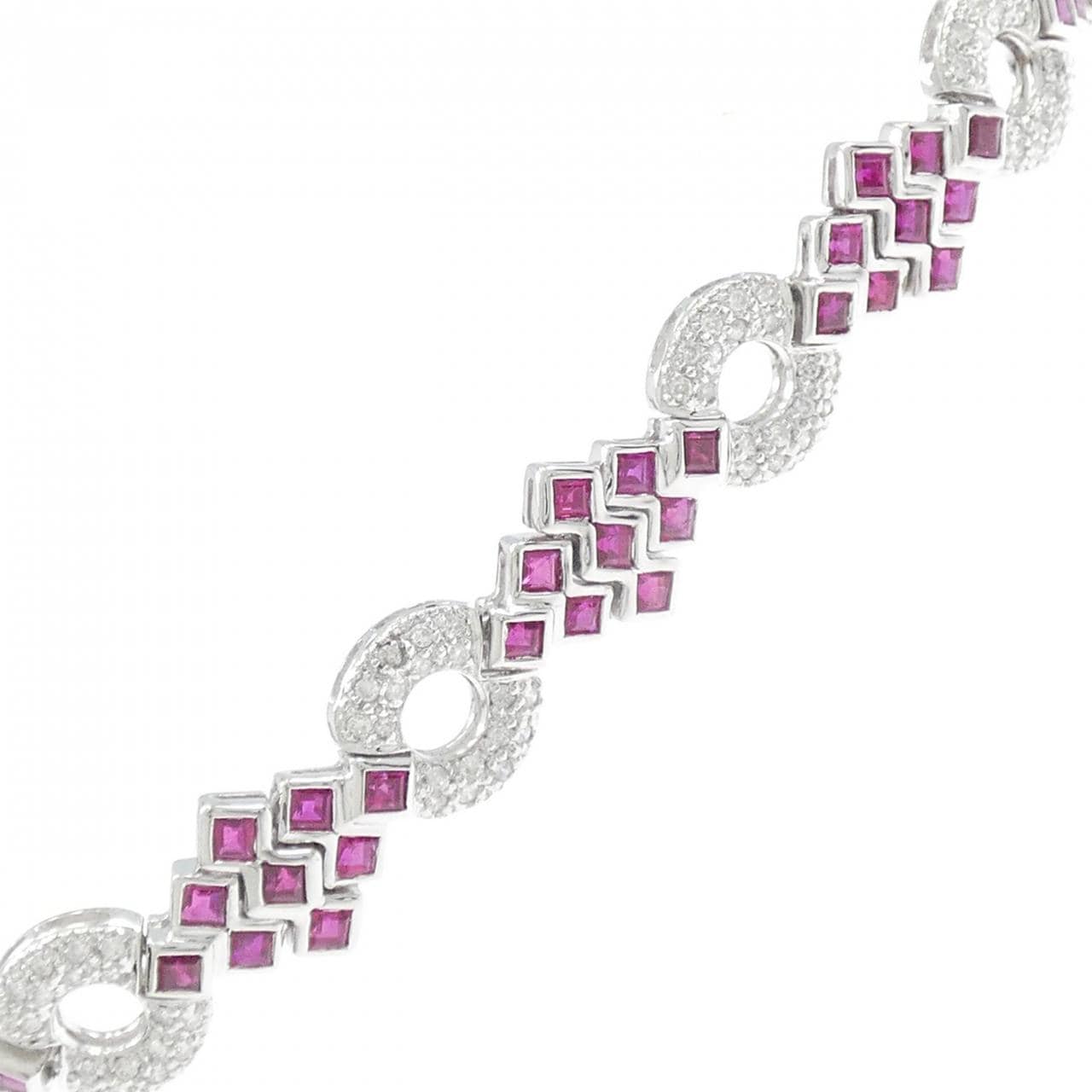 750WG ルビー ブレスレット 6.90CT