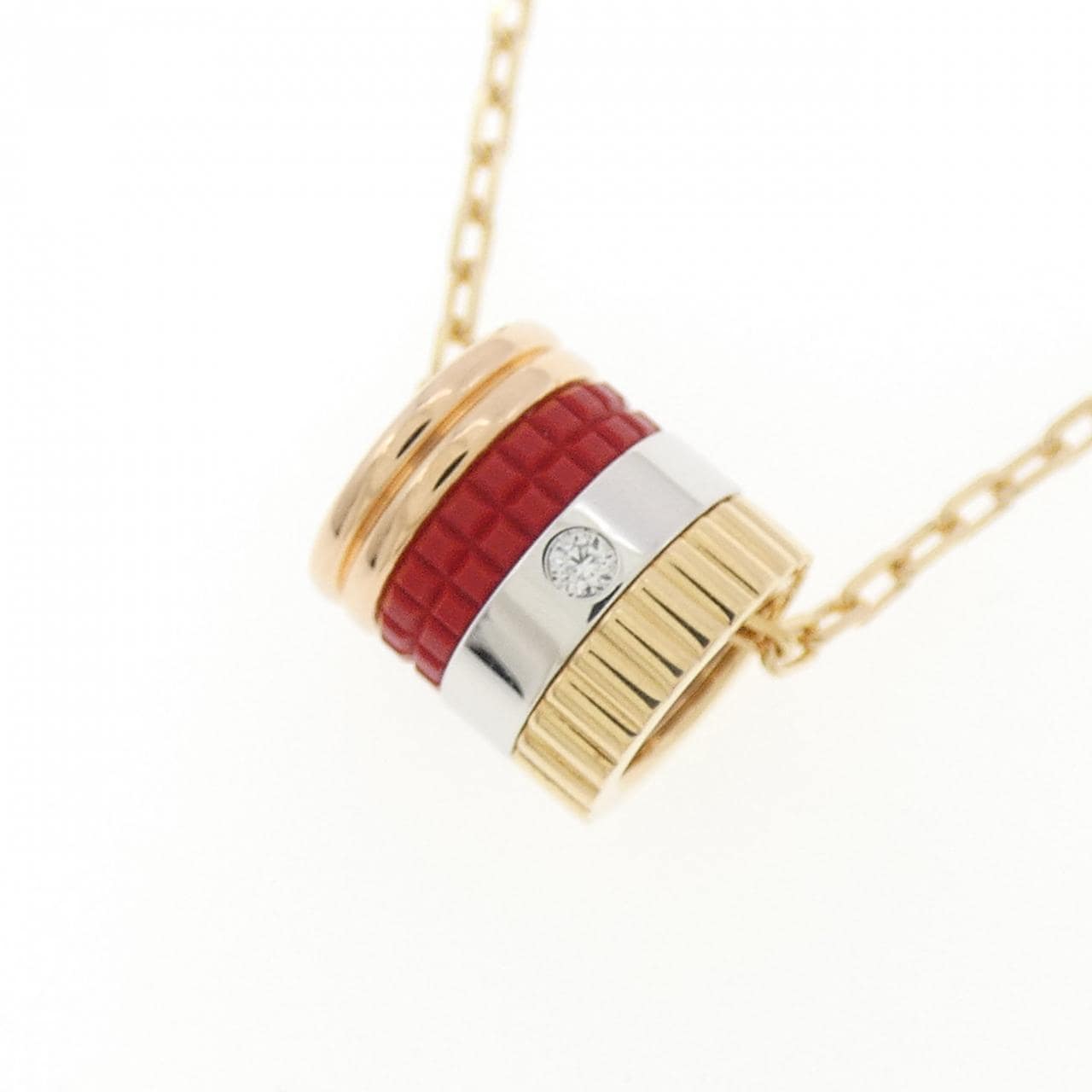 ブシュロン キャトル レッド スモール ネックレス