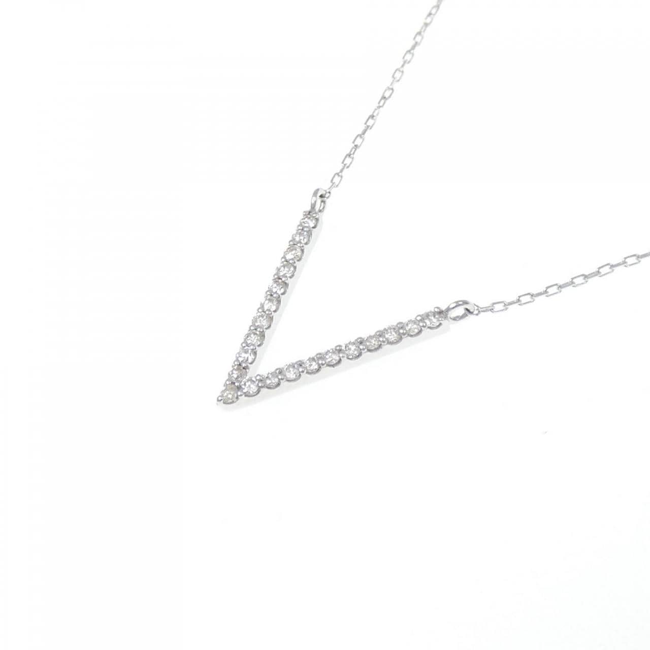 【新品】K18WG ダイヤモンド ネックレス 0.11CT