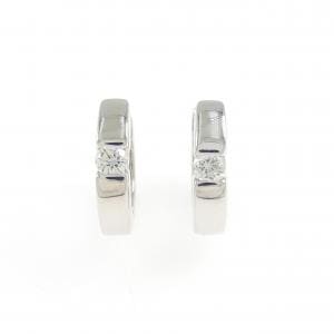 K14WG ダイヤモンド フープ ピアス