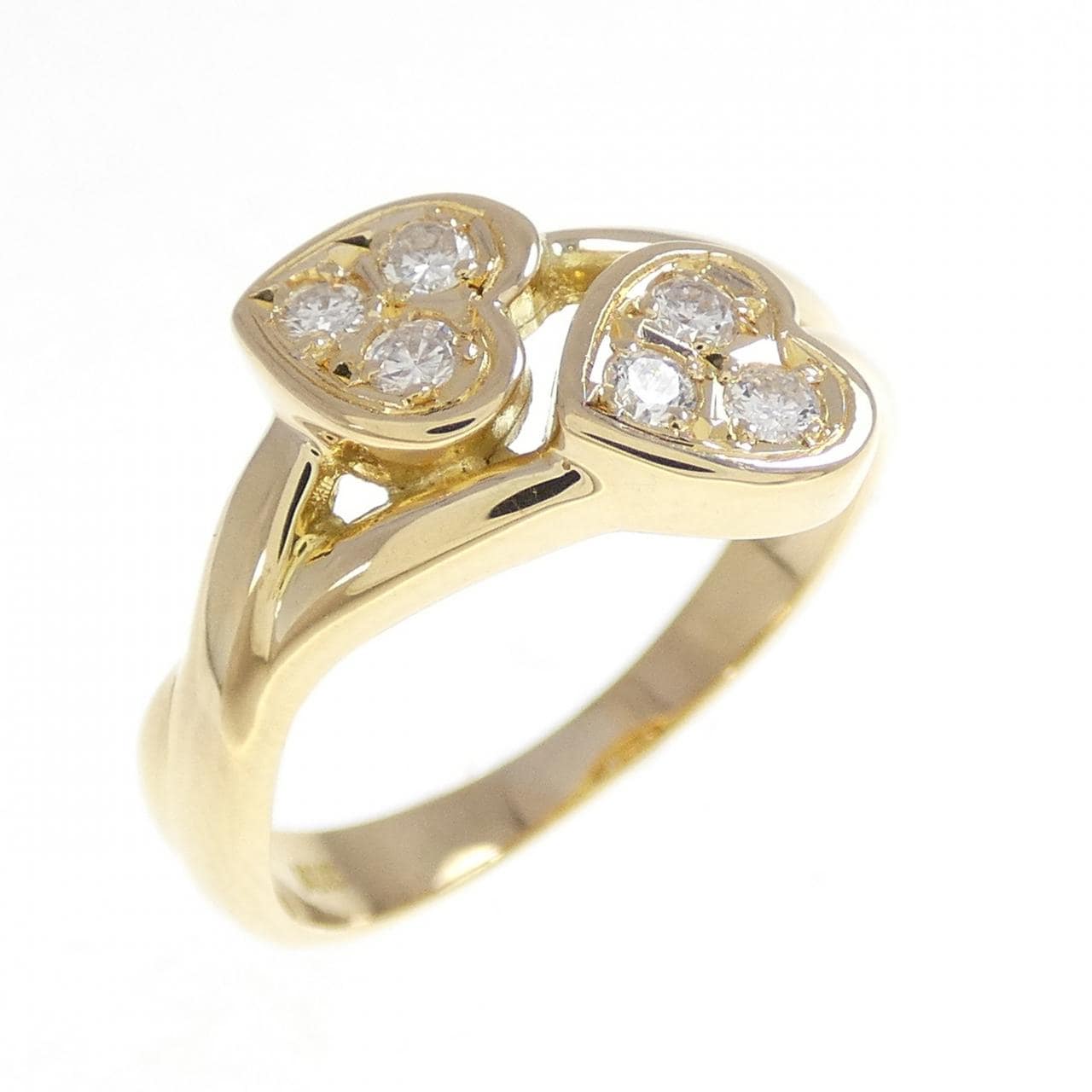 K18YG ハート ダイヤモンド リング 0.15CT