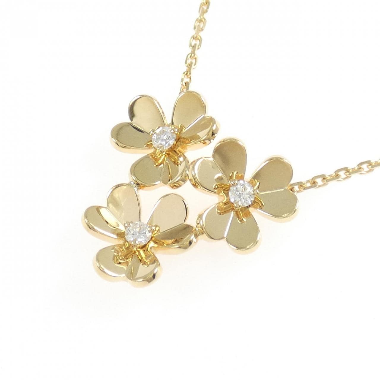 ヴァンクリーフ&アーペル フリヴォル 3フラワー ミニ ネックレス