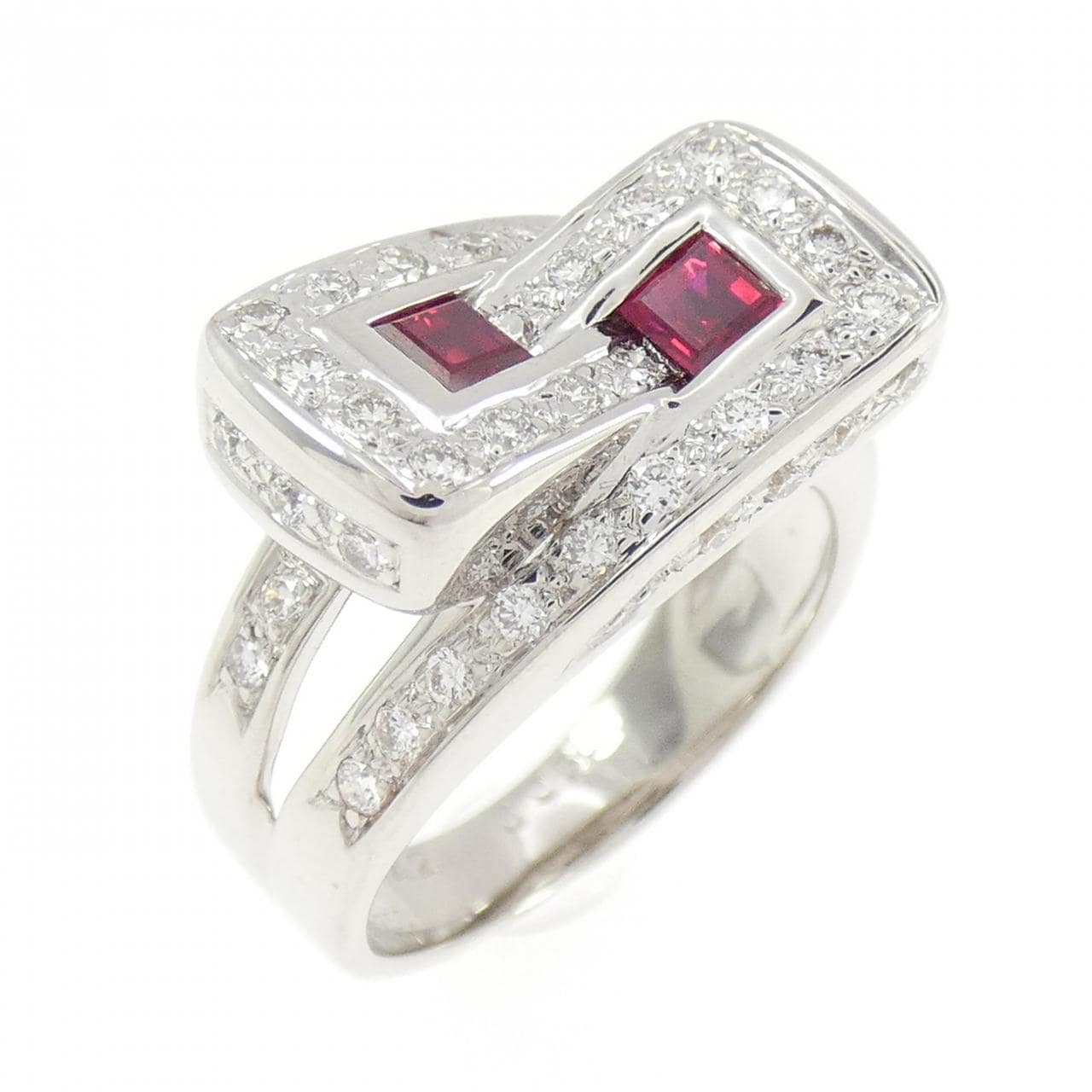 750WG ルビー リング 0.42CT