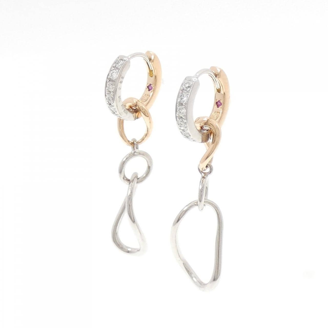 K18PG/K18WG 2-Way Diamond Earrings 0.56CT