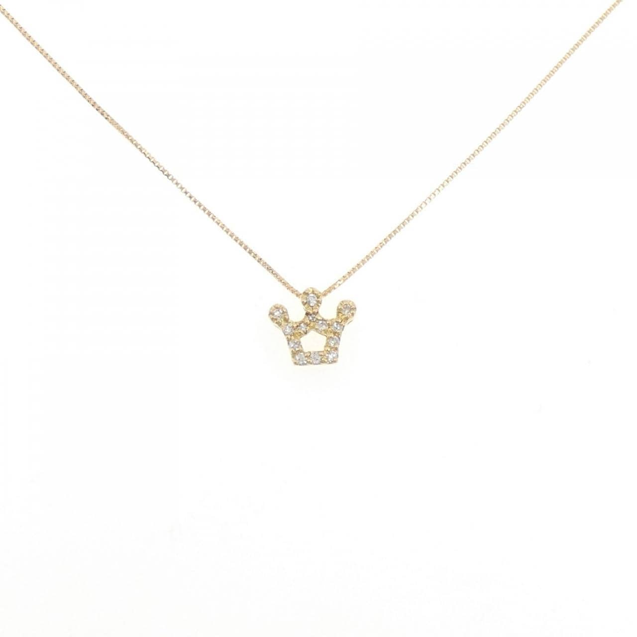 K18YG クラウン ダイヤモンド ネックレス 0.08CT