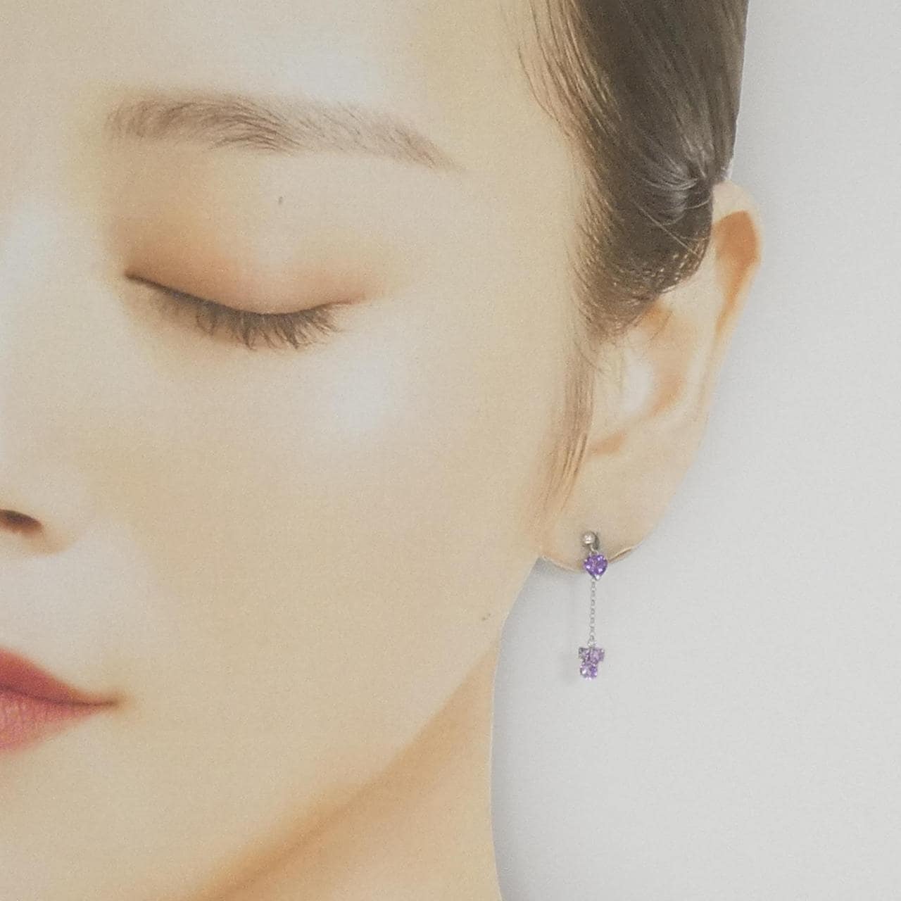 K14WG アメジスト ピアス