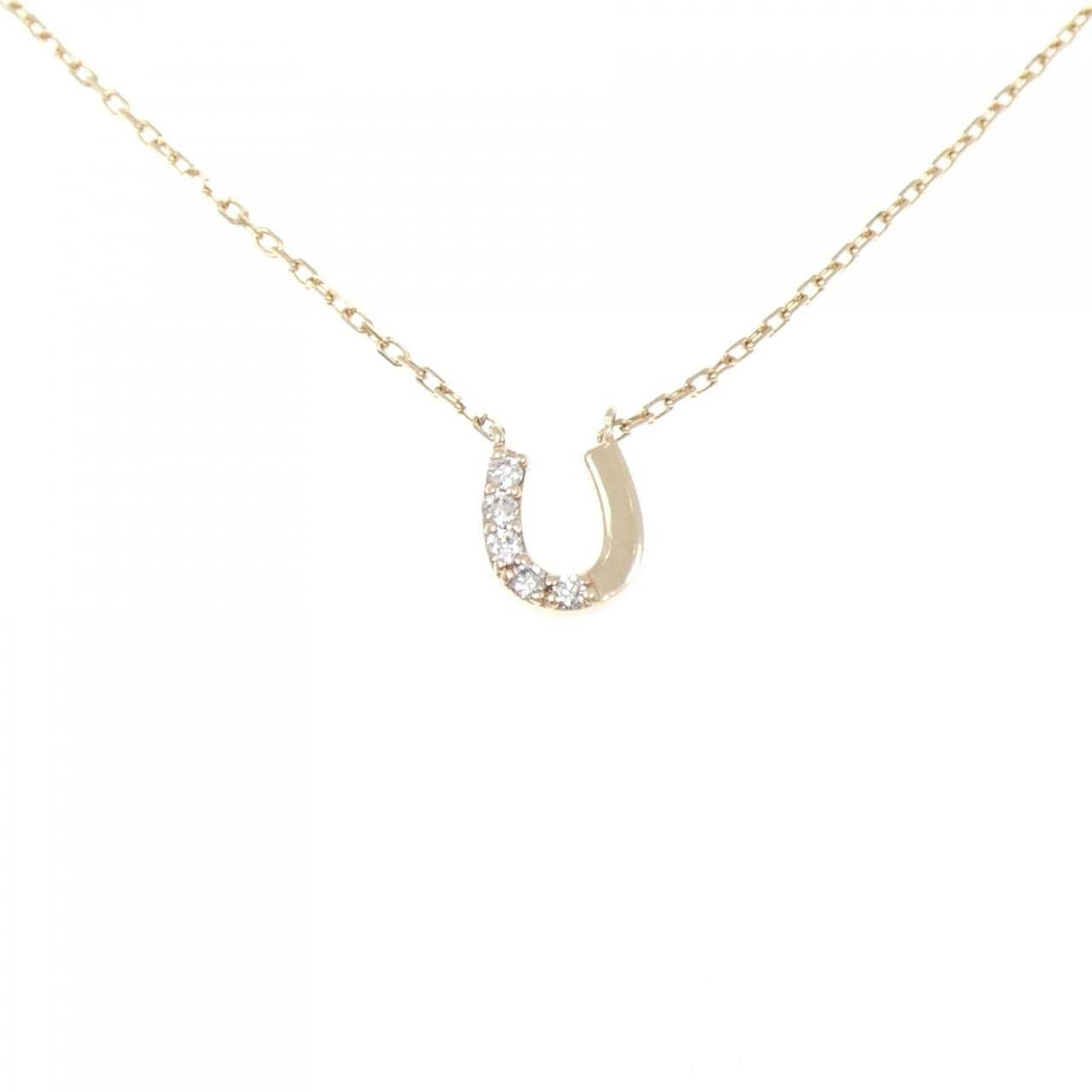 アガット ホースシュー ダイヤモンド ネックレス 0.06CT