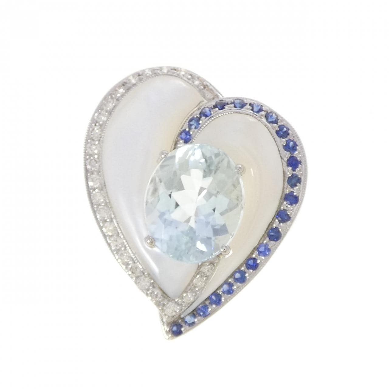 750WG ハート アクアマリン リング 4.57CT