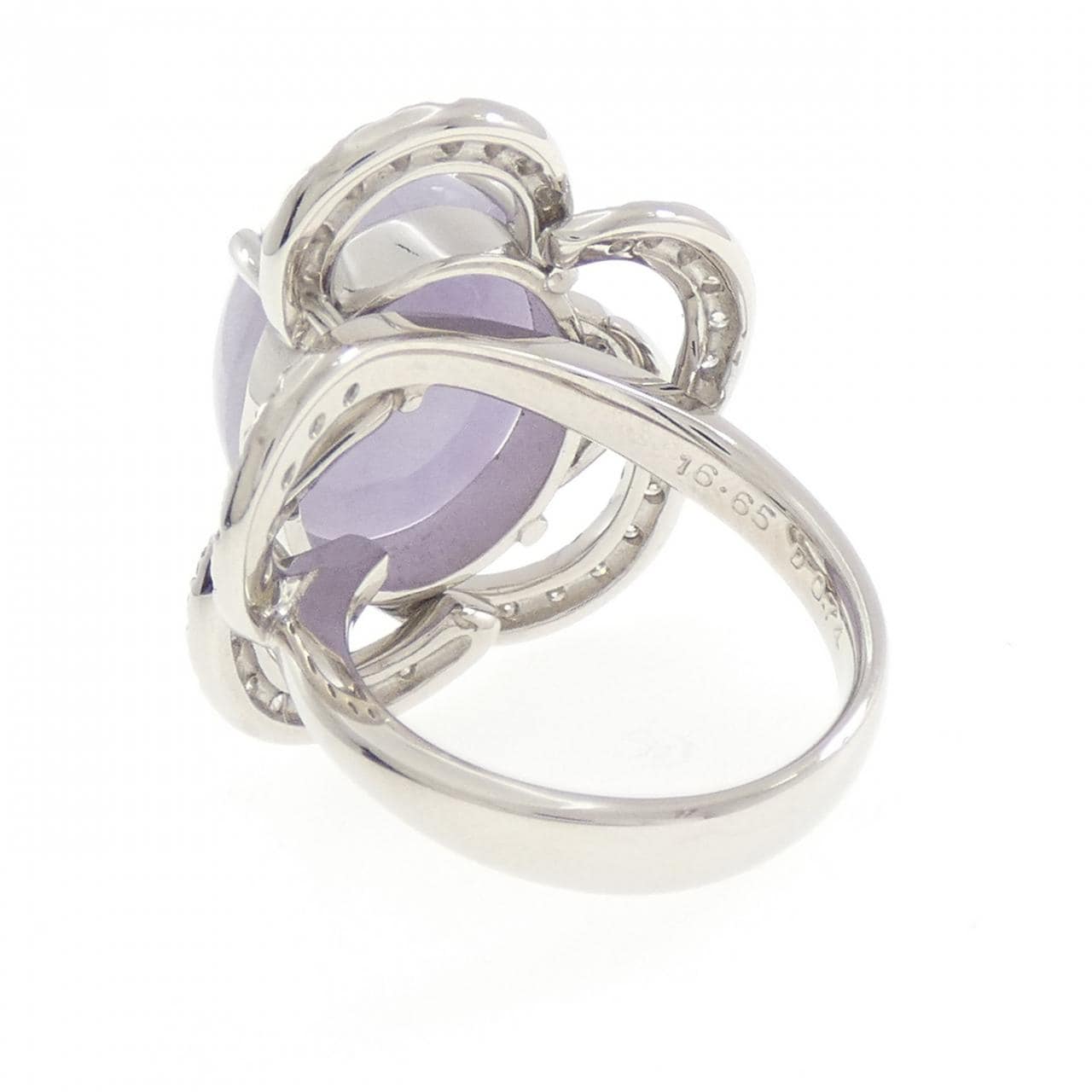 PT900 ラベンダーヒスイ リング 16.65CT