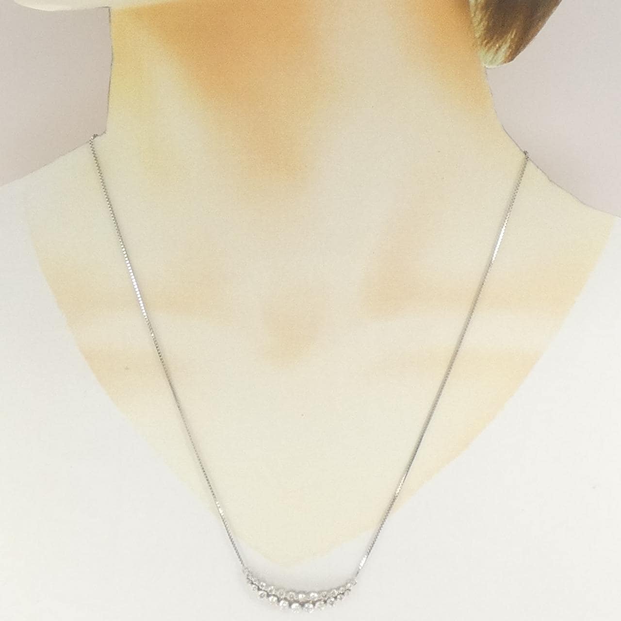 K18WG ダイヤモンド ネックレス 1.00CT