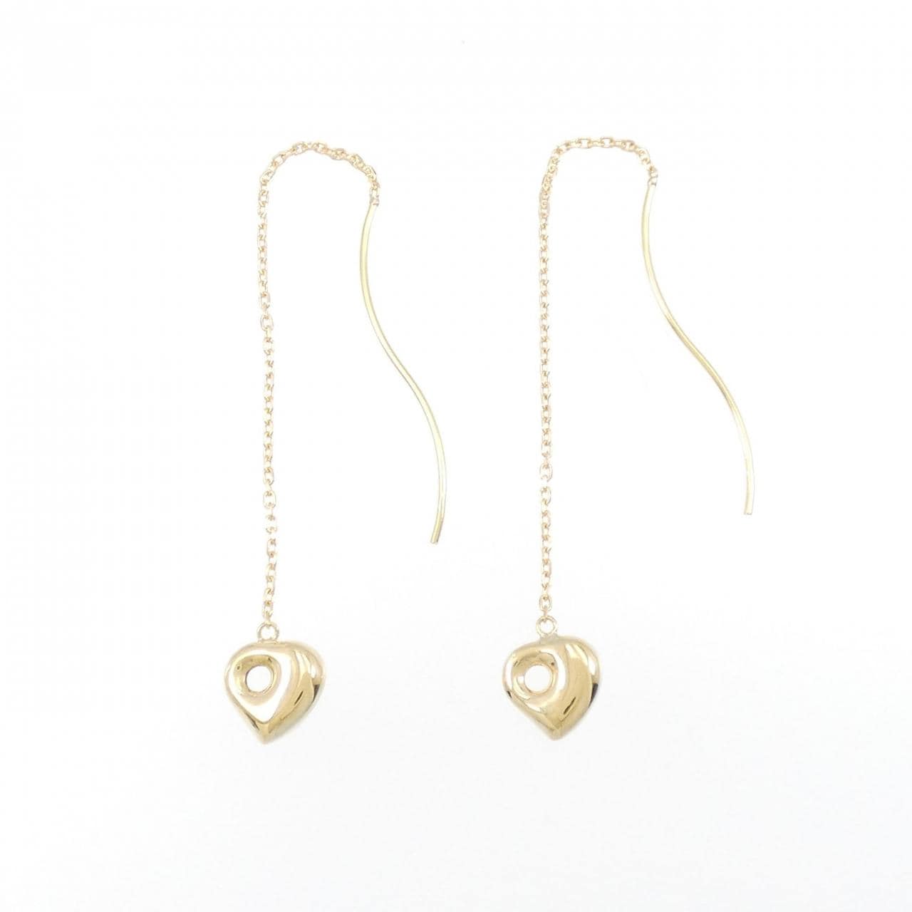 K18YG heart earrings
