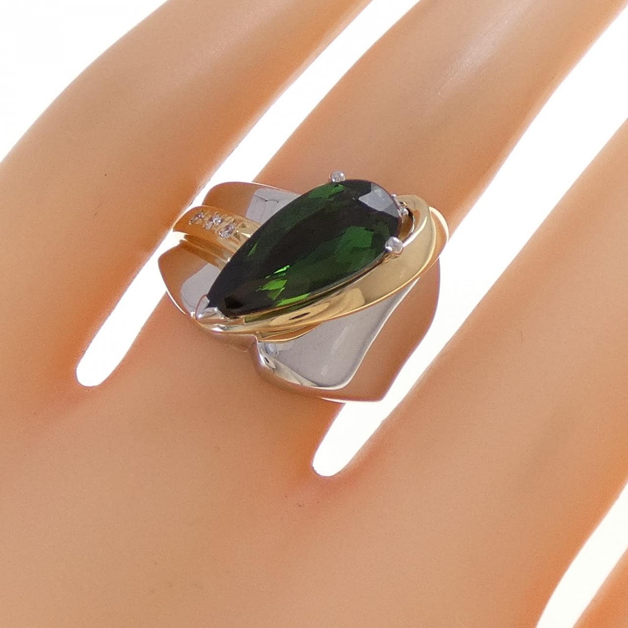 PT900/K18YG トルマリン リング