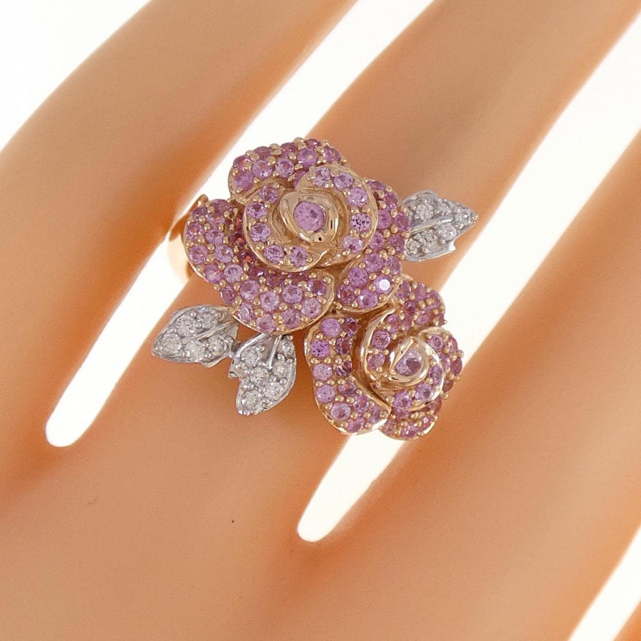 K18PG/K18WG ローズ サファイヤ リング 1.10CT