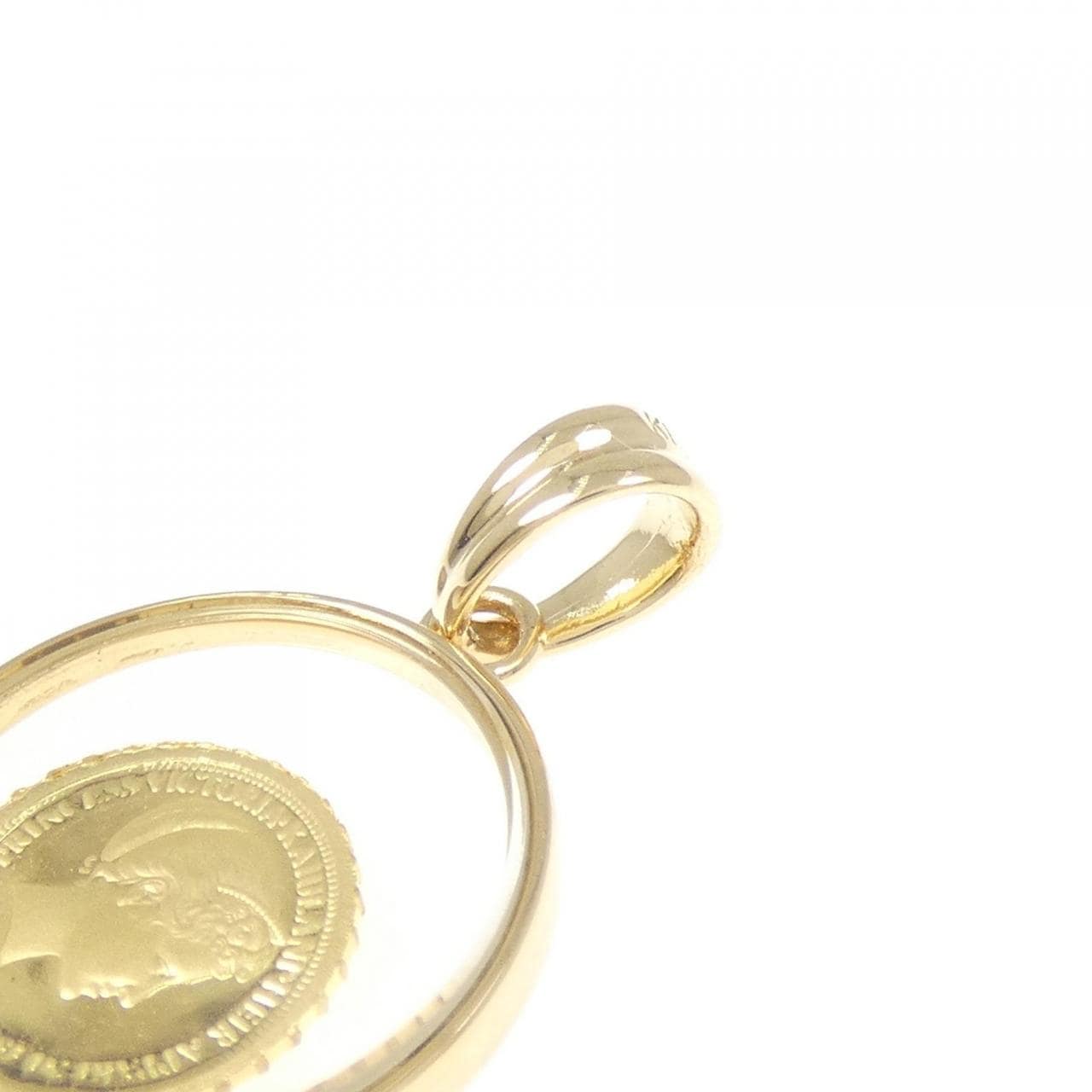 K18YG(枠) コイン ペンダント