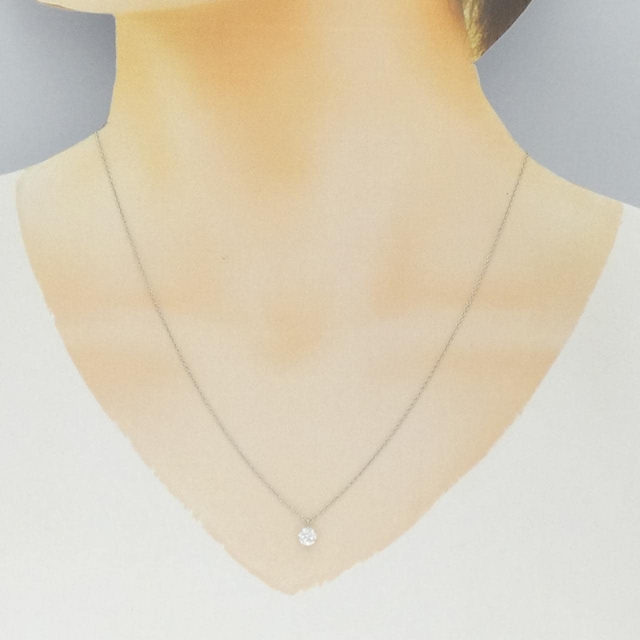 PT900/PT850 ソリティア ダイヤモンド ネックレス 0.337CT