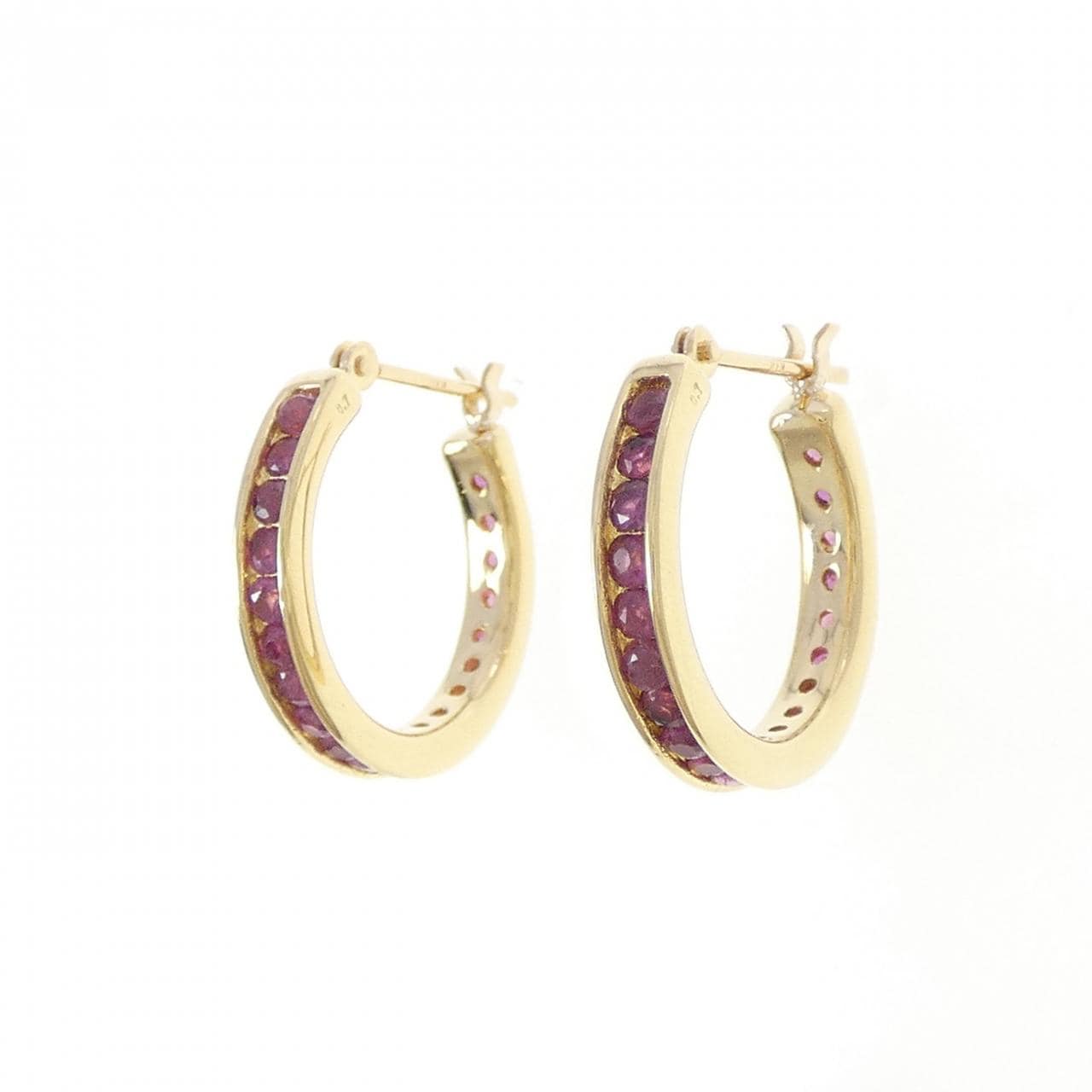 K18YG ルビー ピアス 1.4CT