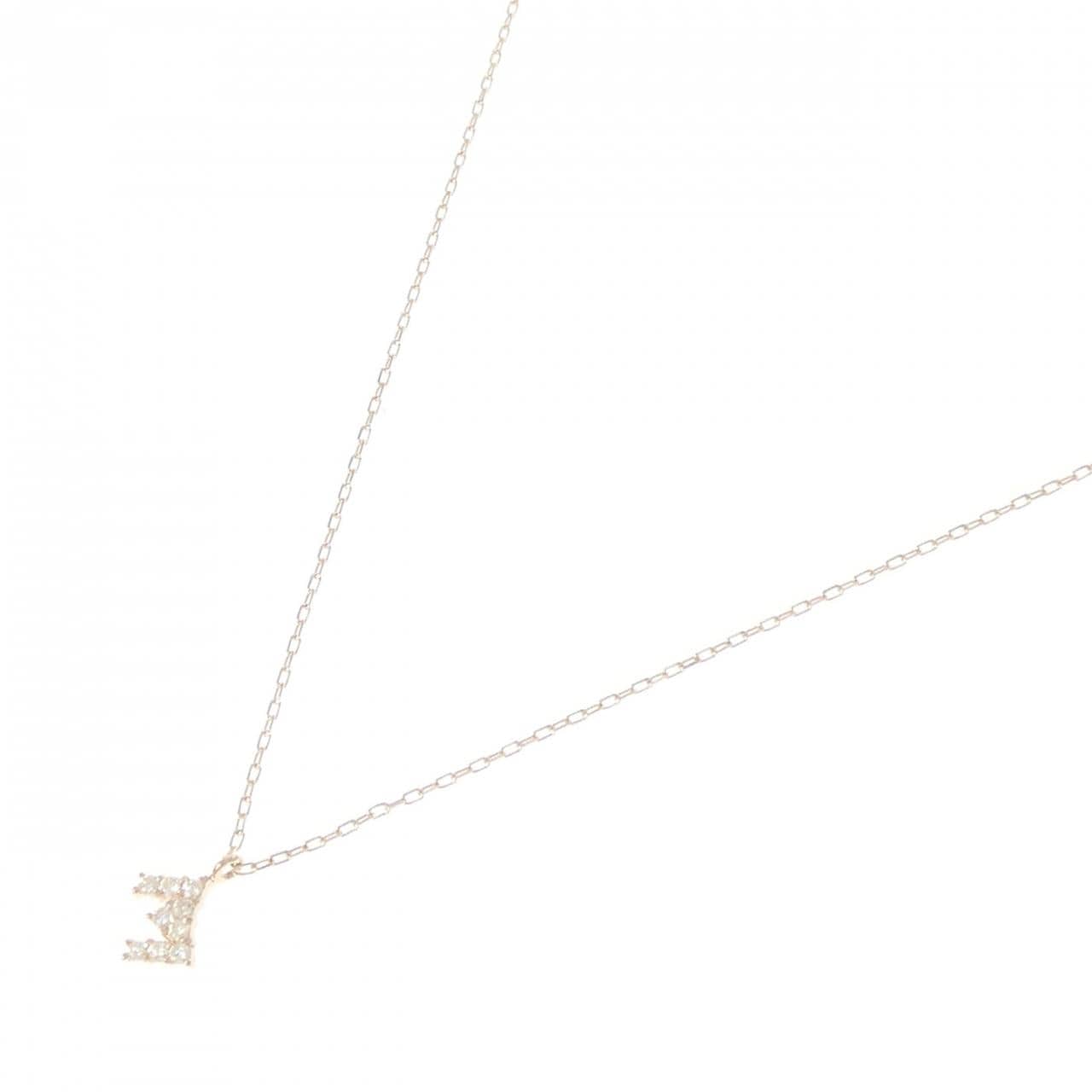 K10YG イニシャルM ダイヤモンド ネックレス 0.08CT