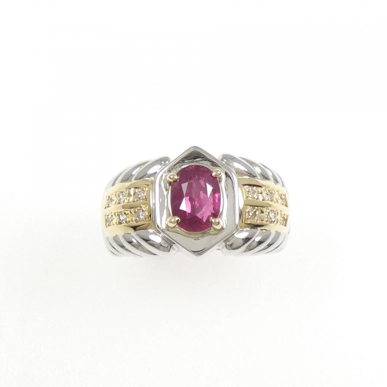 PT900/K18YG ルビー リング 1.09CT