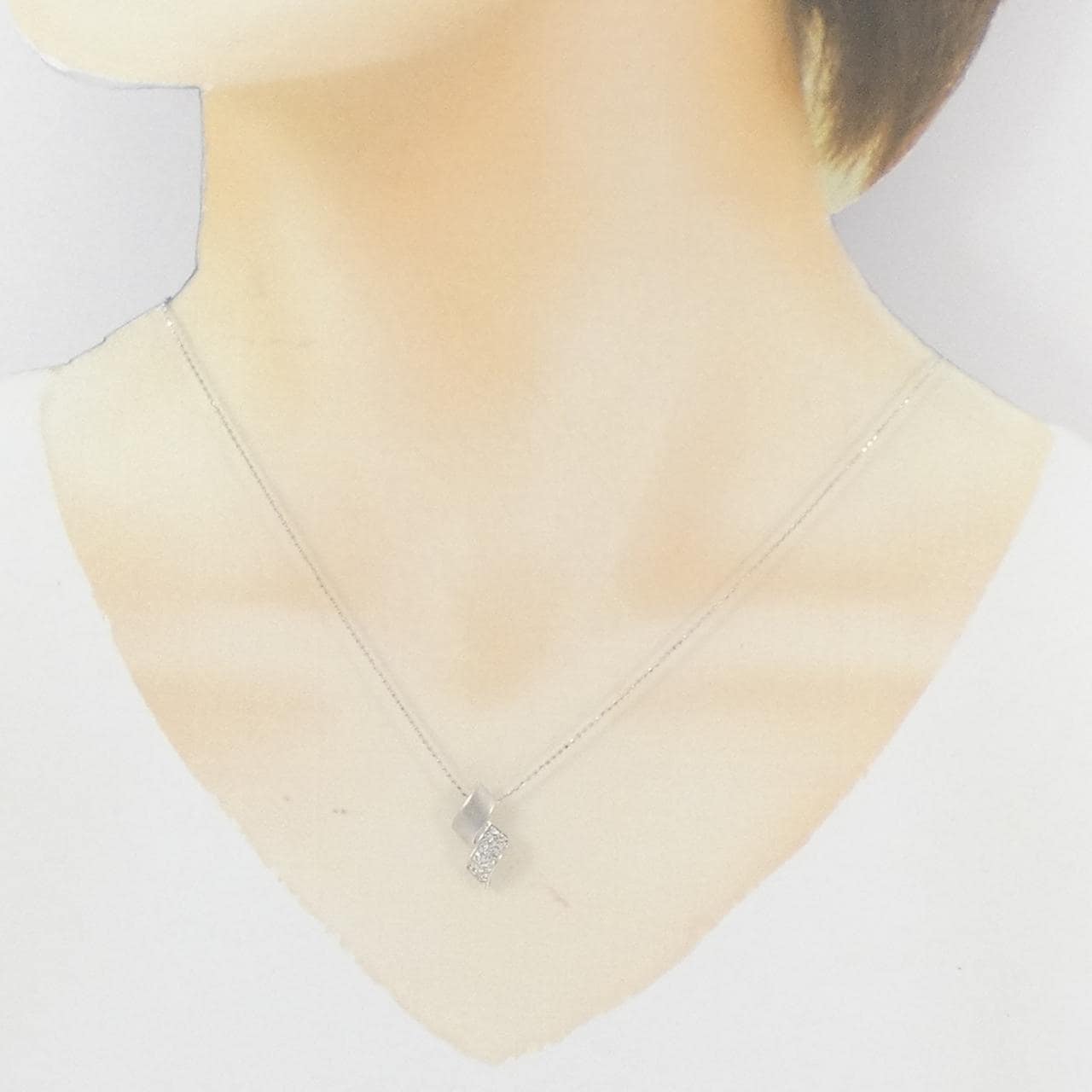 K18WG ダイヤモンド ネックレス 0.10CT