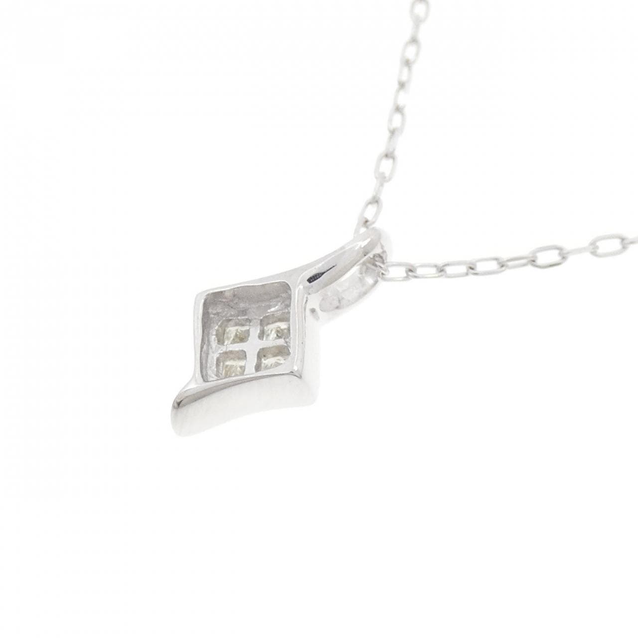 K18WG ダイヤモンド ネックレス 0.10CT