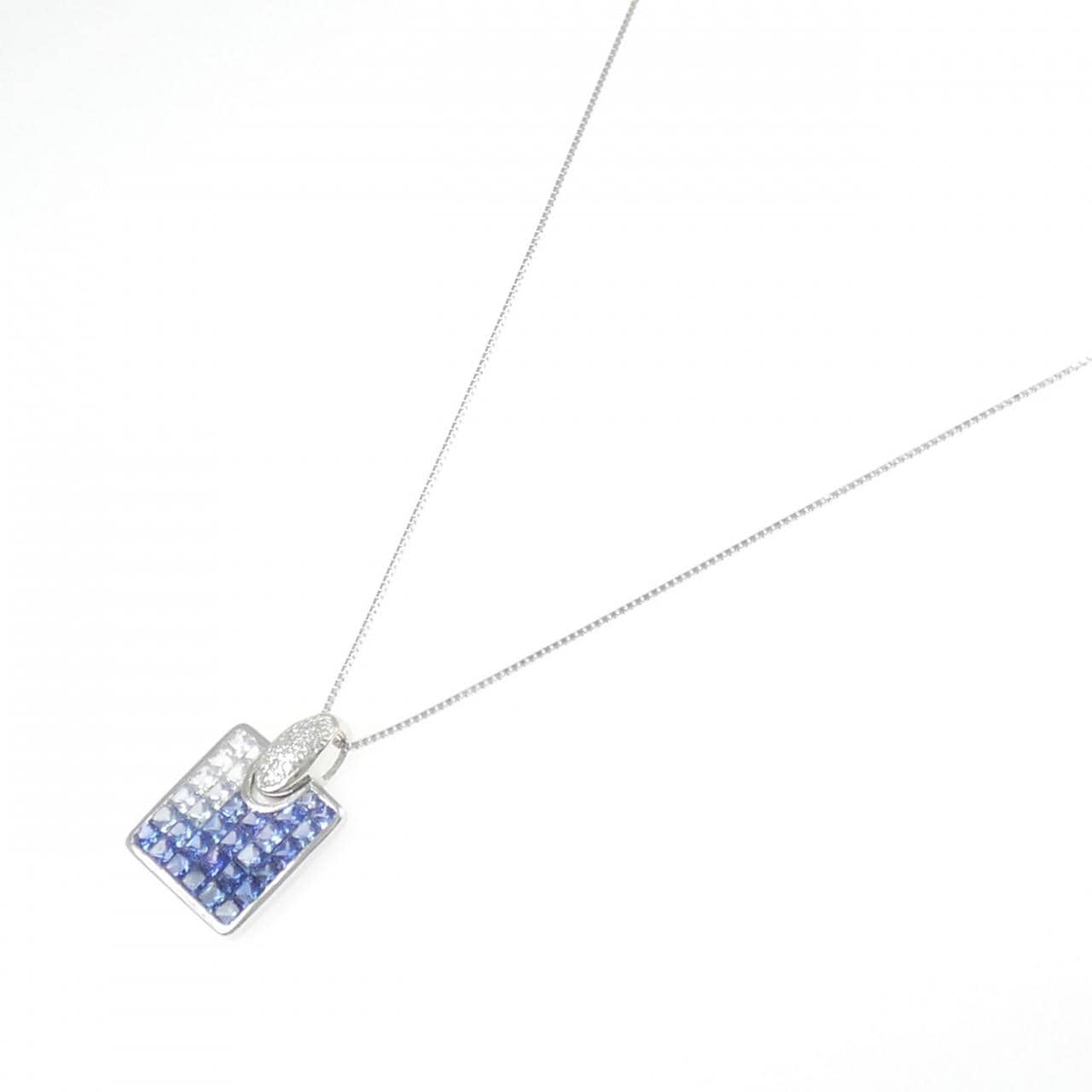 K18WG サファイヤ ネックレス 3.50CT