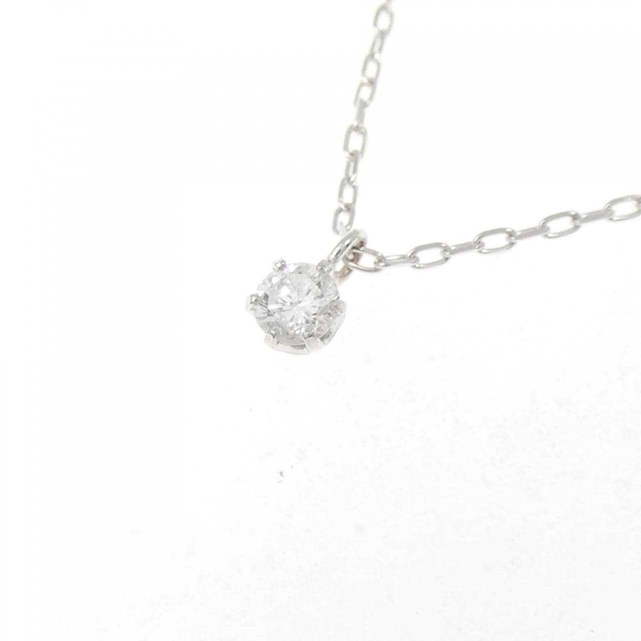 K18WG ソリティア ダイヤモンド ネックレス 0.14CT