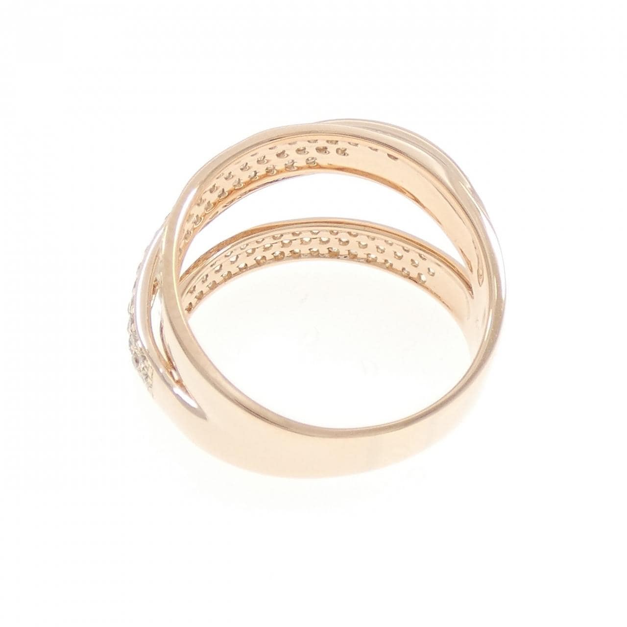 K18PG パヴェ ダイヤモンド リング 1.06CT