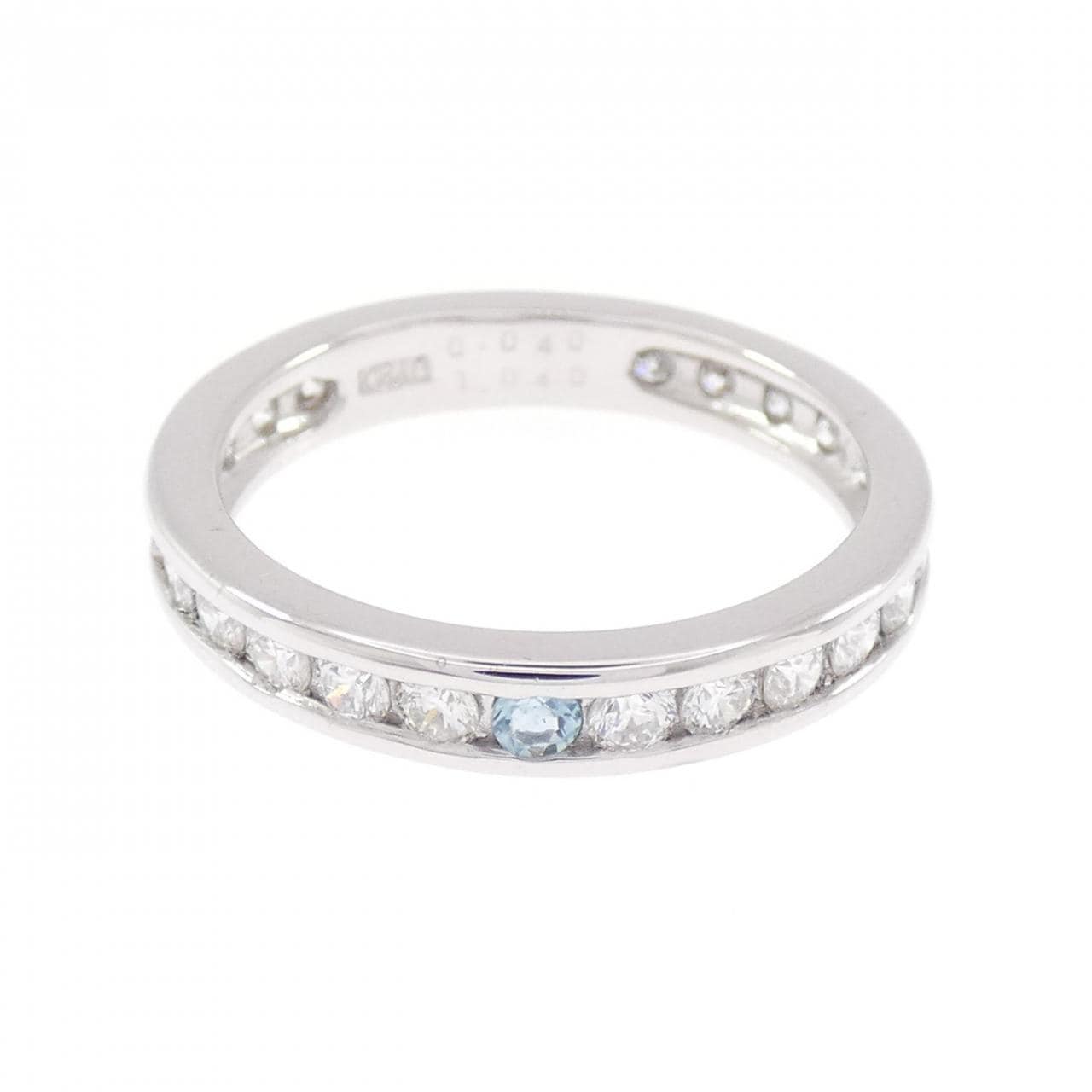 K18WG フルエタニティ アクアマリン リング 0.040CT