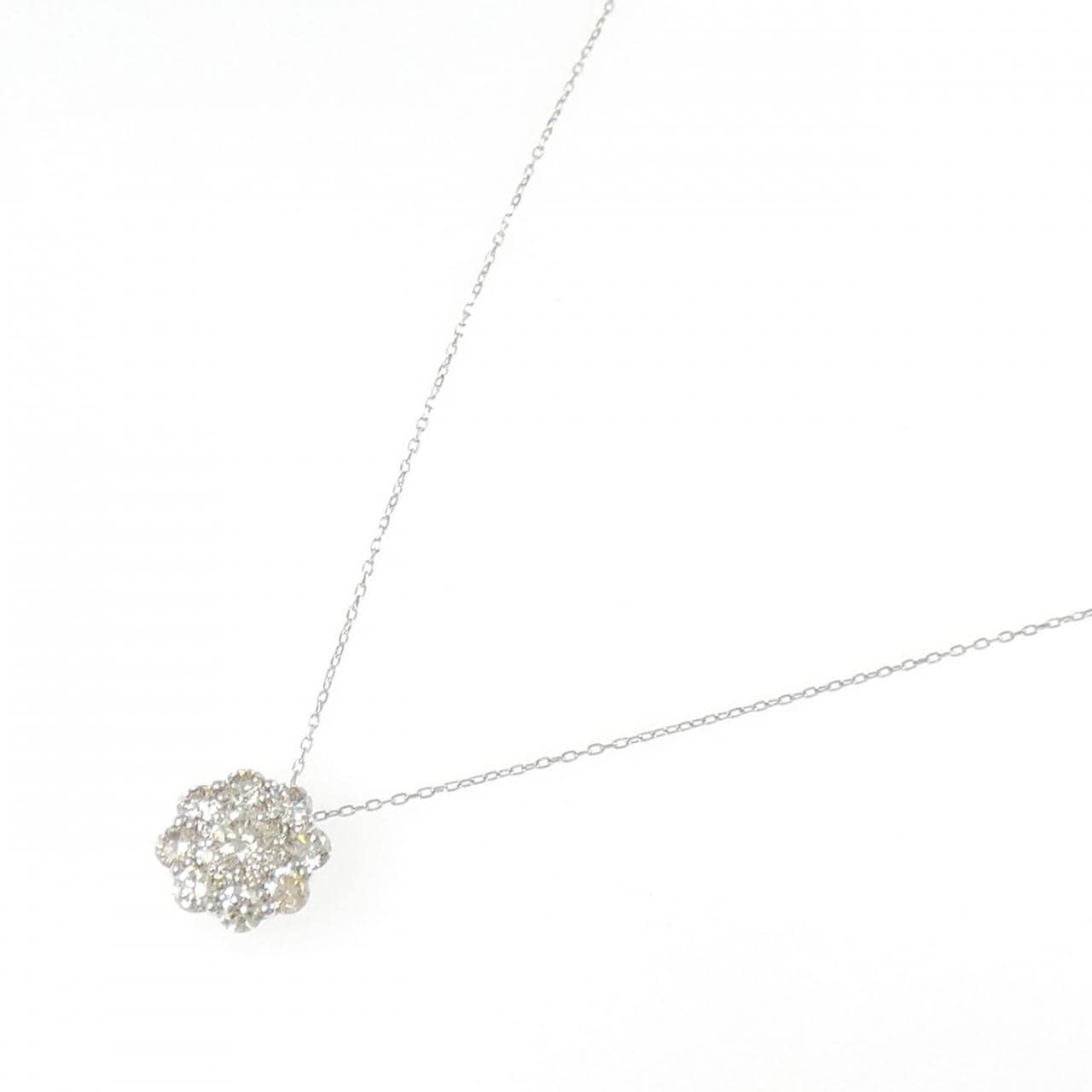 PT950 フラワー ダイヤモンド ネックレス 0.80CT