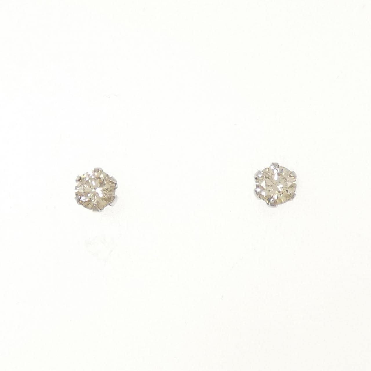 PT900 ソリティア ダイヤモンド ピアス 0.30CT