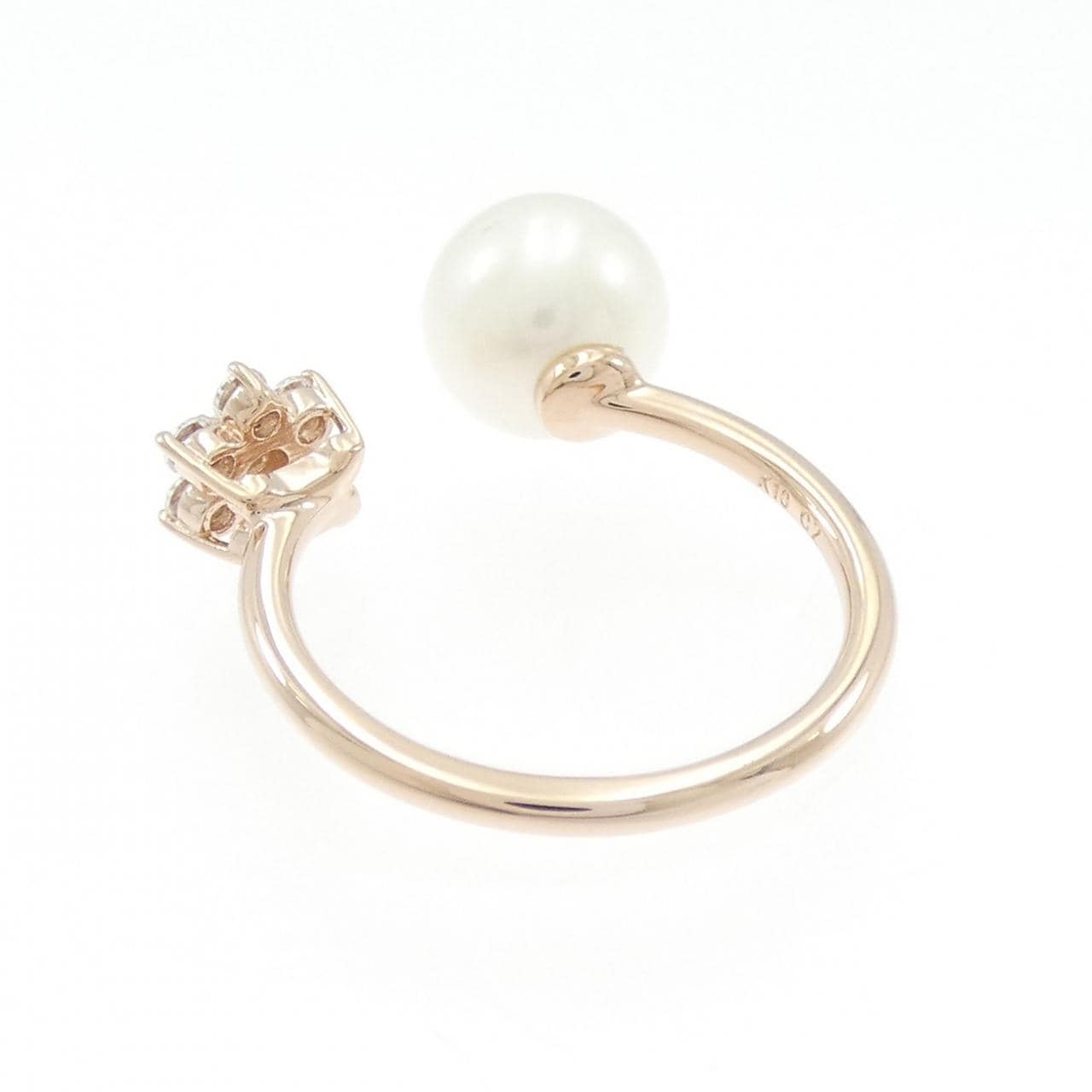 K10PG フラワー 淡水パール リング 8.5mm