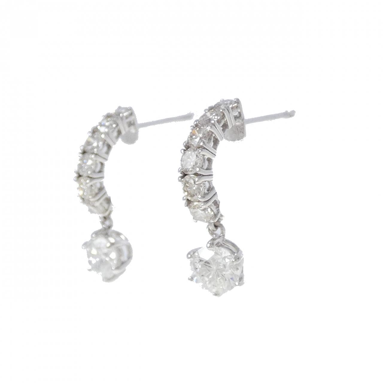 K18WG ダイヤモンド ピアス 0.511CT 0.527CT G-I SI2-I1 Good