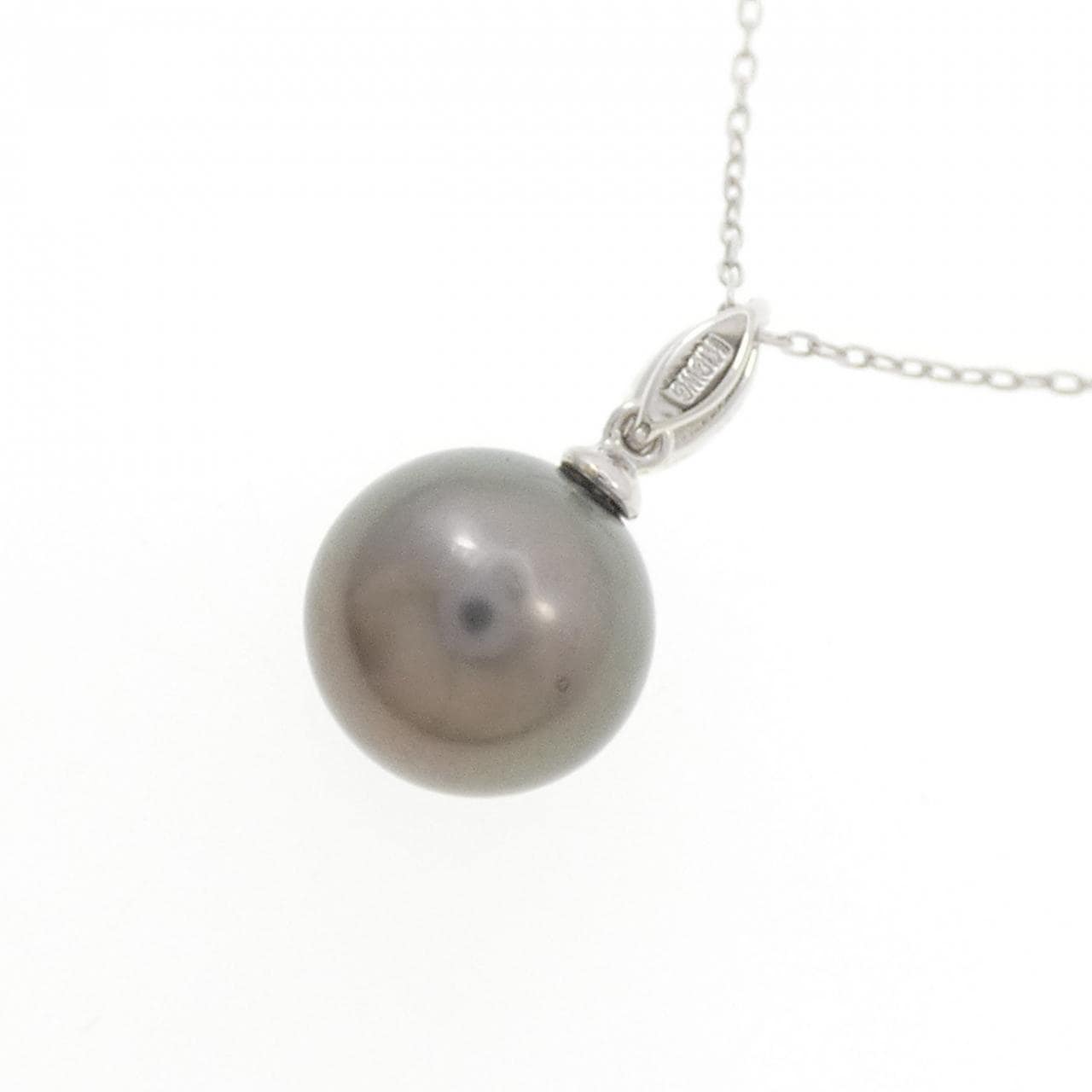 K18WG 黒蝶パール ネックレス 11.5mm