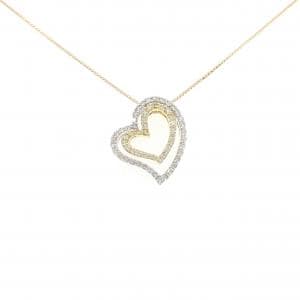K18YG/K18WG ハート ダイヤモンド ネックレス 0.50CT