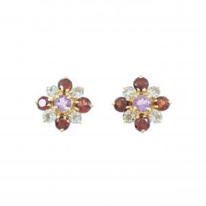 K18YG カラーストーン ピアス