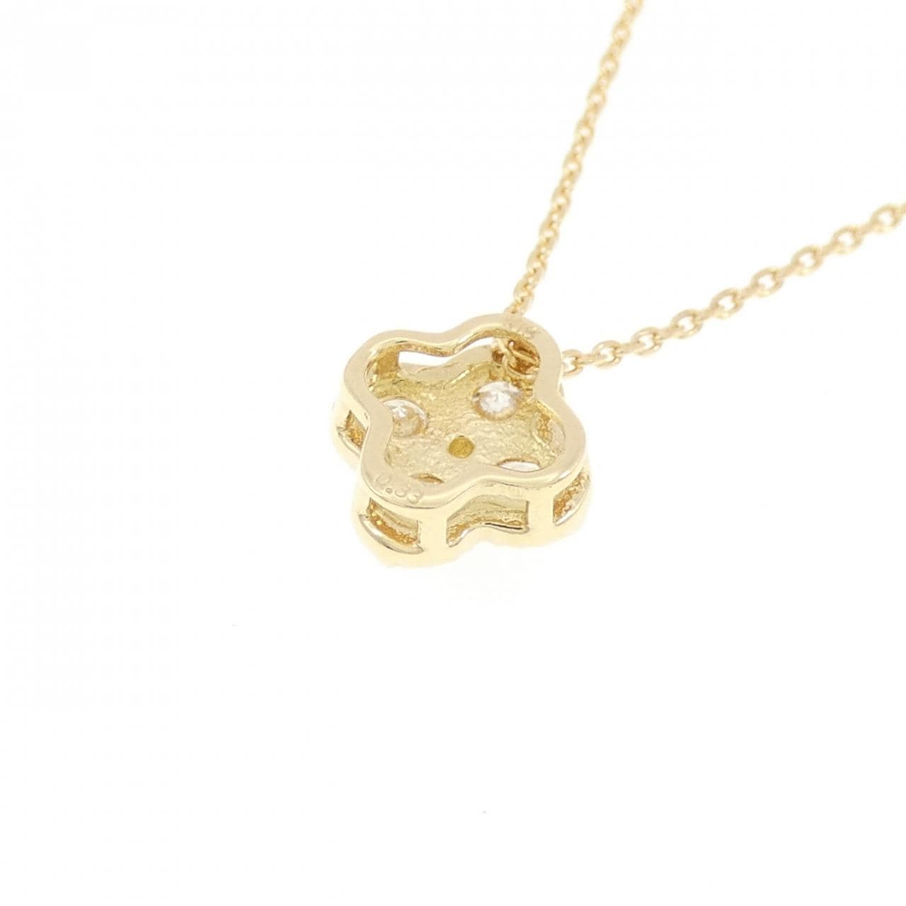 K18YG フラワー ダイヤモンド ネックレス 0.33CT