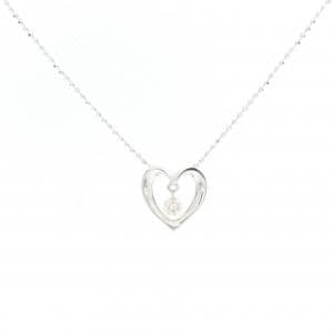 K18WG heart Diamond necklace 0.10CT