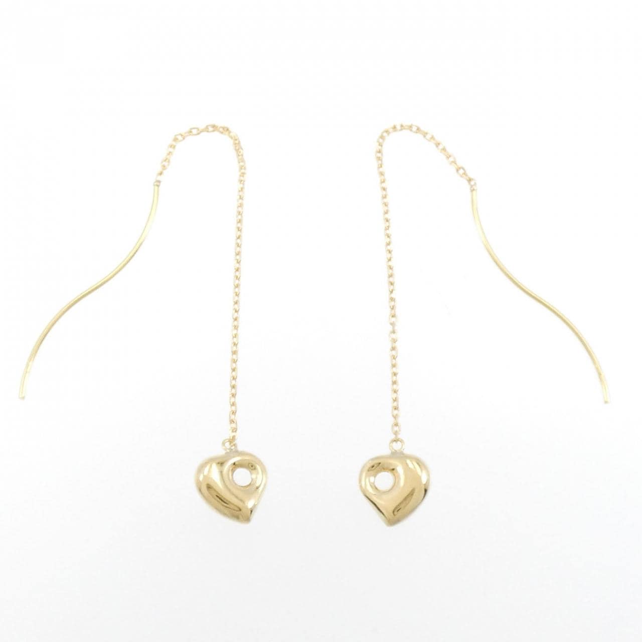 K18YG heart earrings