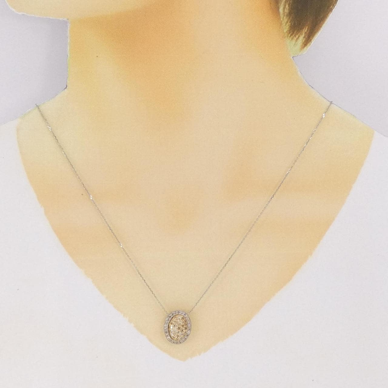 K18YG/PT 2WAY钻石项链 0.50CT