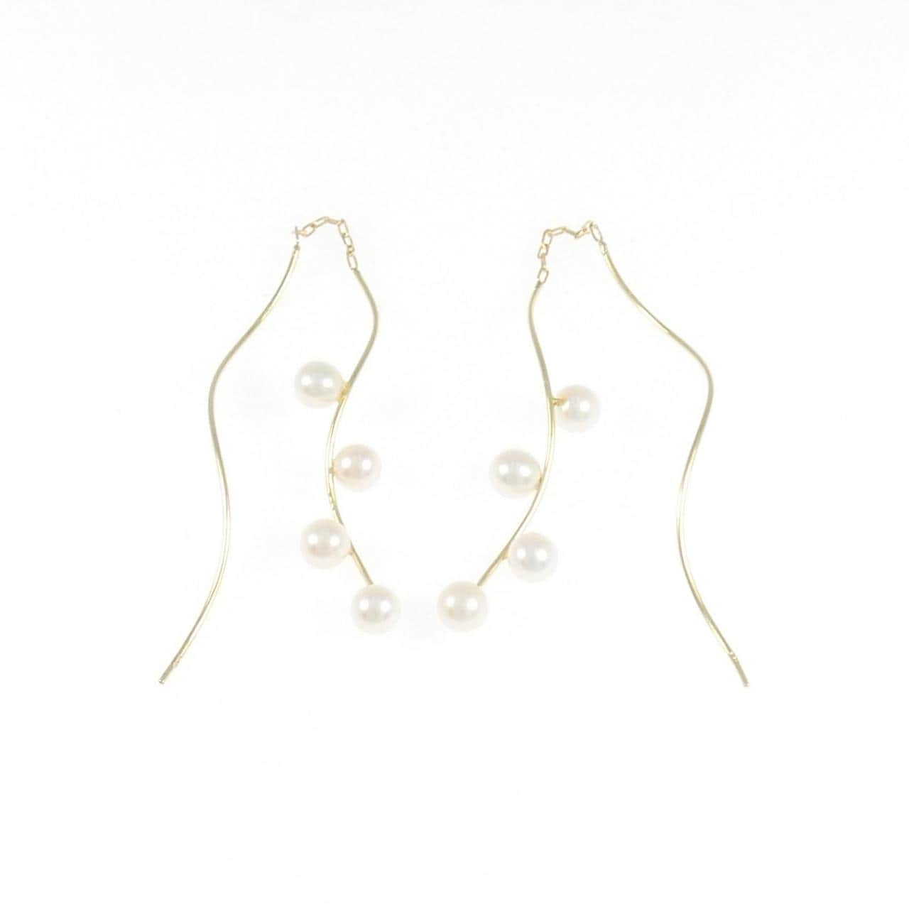 K18YG 淡水パール ピアス