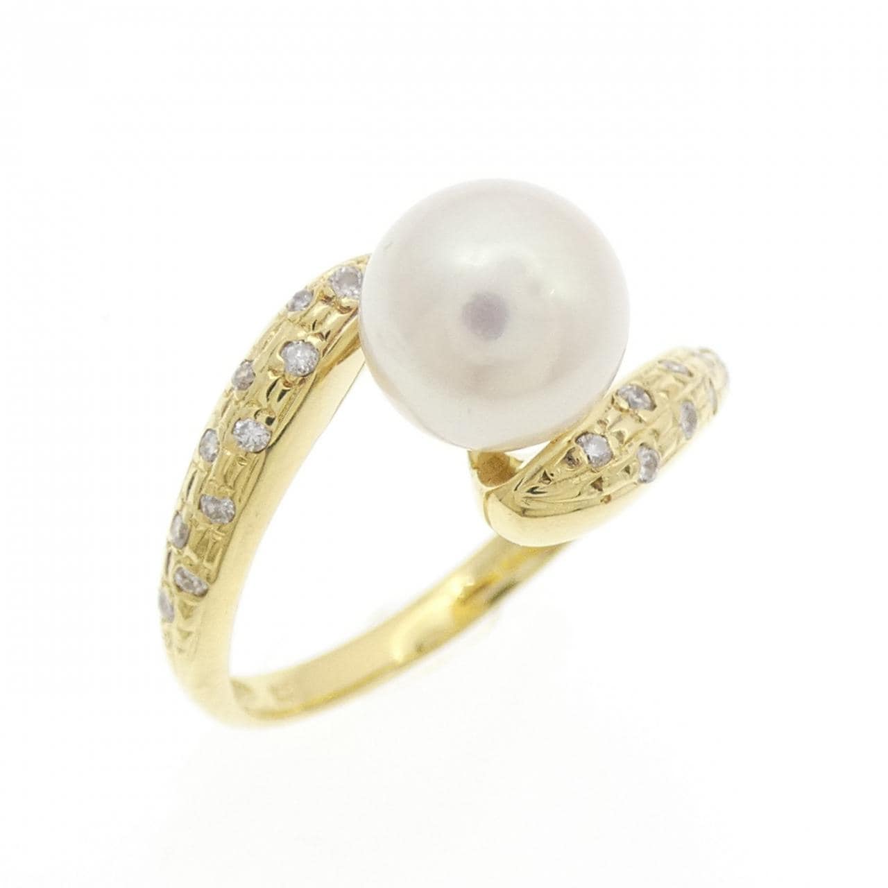 K18YG Akoya pearl ring 7.3mm