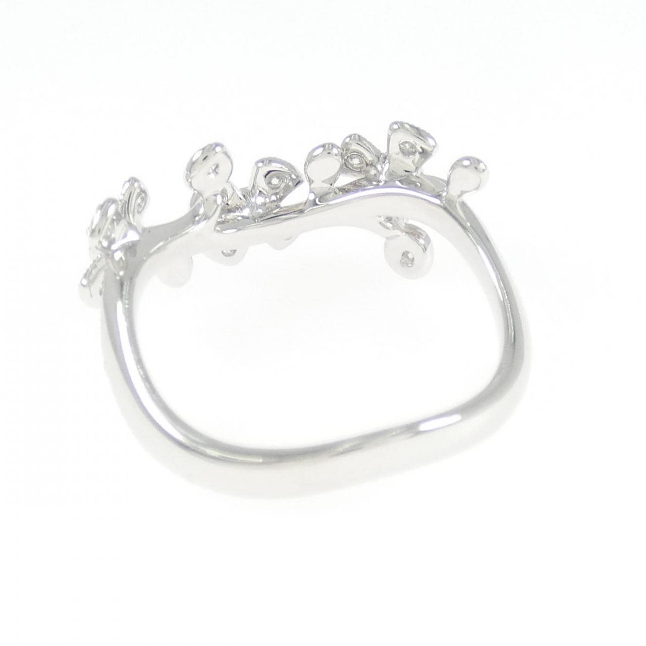 K18WG フラワー ダイヤモンド リング 0.25CT