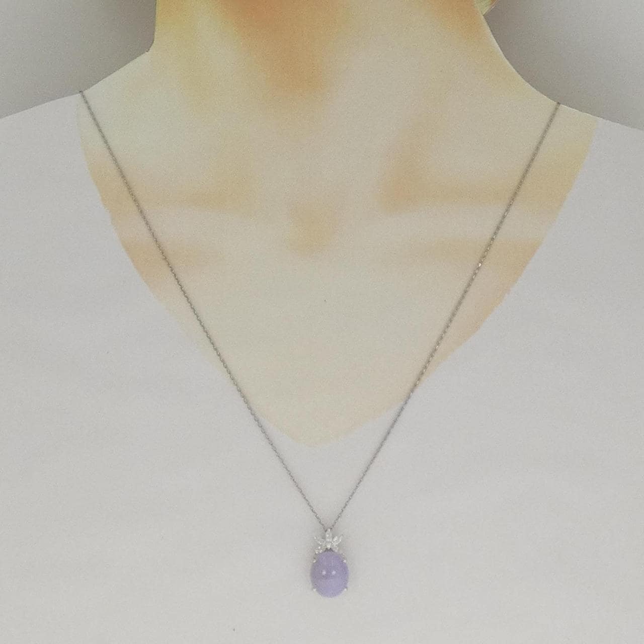 PT900/PT850 ラベンダーヒスイ ネックレス 6.17CT
