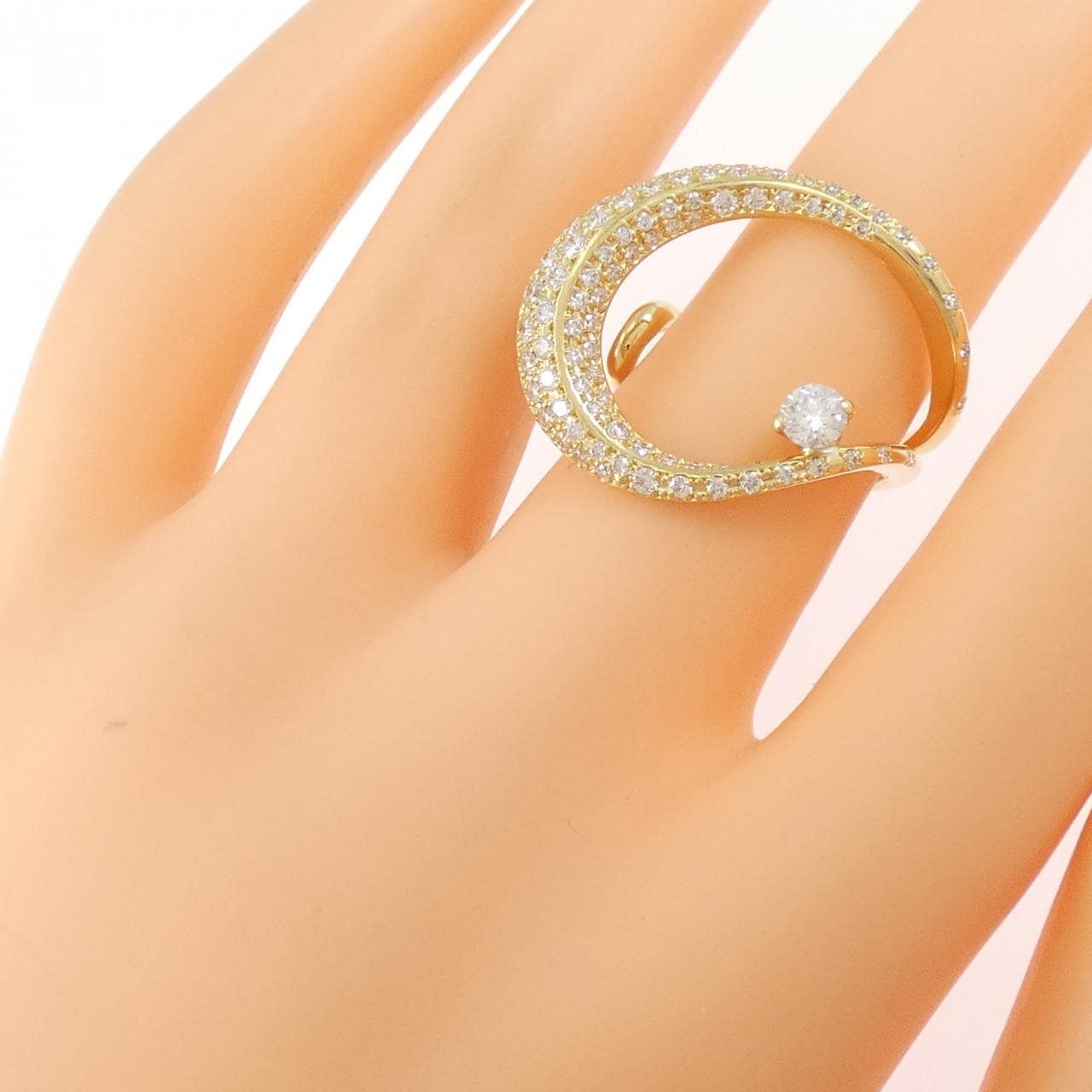 K18YG ダイヤモンド リング 0.72CT