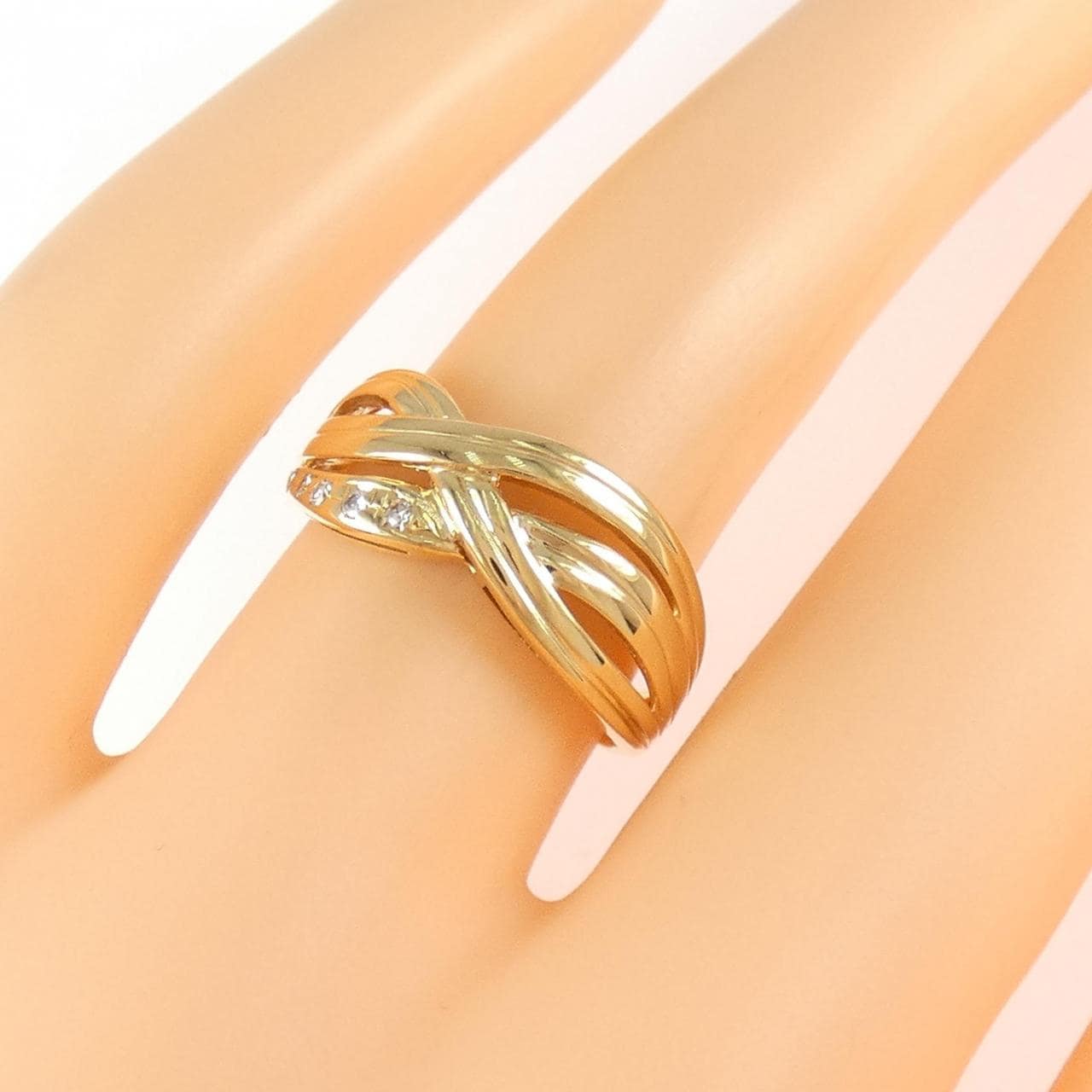 K18YG ダイヤモンド リング 0.03CT